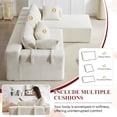 thumbnail image 6 of AENKYO 108" Chenille L-Shaped Sectional Sofa Set with 6 Pillows, Free-Combination Modular Couch for Living Room, Beige, Right-Facing Chaise, 6 of 8