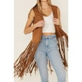 thumbnail image 3 of Fornia Women's Fringe Faux Suede Vest Camel X-Large  US, 3 of 4