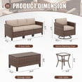 thumbnail image 4 of UDPATIO Patio Furniture Set, 7 Pieces Outdoor Furniture Sets with Rocking Swivel Chairs, Wicker Rattan Outdoor Conversation Set with Storage Table and Waterproof Covers for Backyard, Deck, Porch, 4 of 7