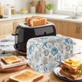 thumbnail image 3 of Toaster Cover 2 Slice, Blue Beige Coastal Dustproof Bakeware Oven Protector with Top Hook, Summer Beach Starfish Shell Nautical Waterproof Small Kitchen Appliance Toasters Dust Cover, 11"x6"x8", 3 of 9