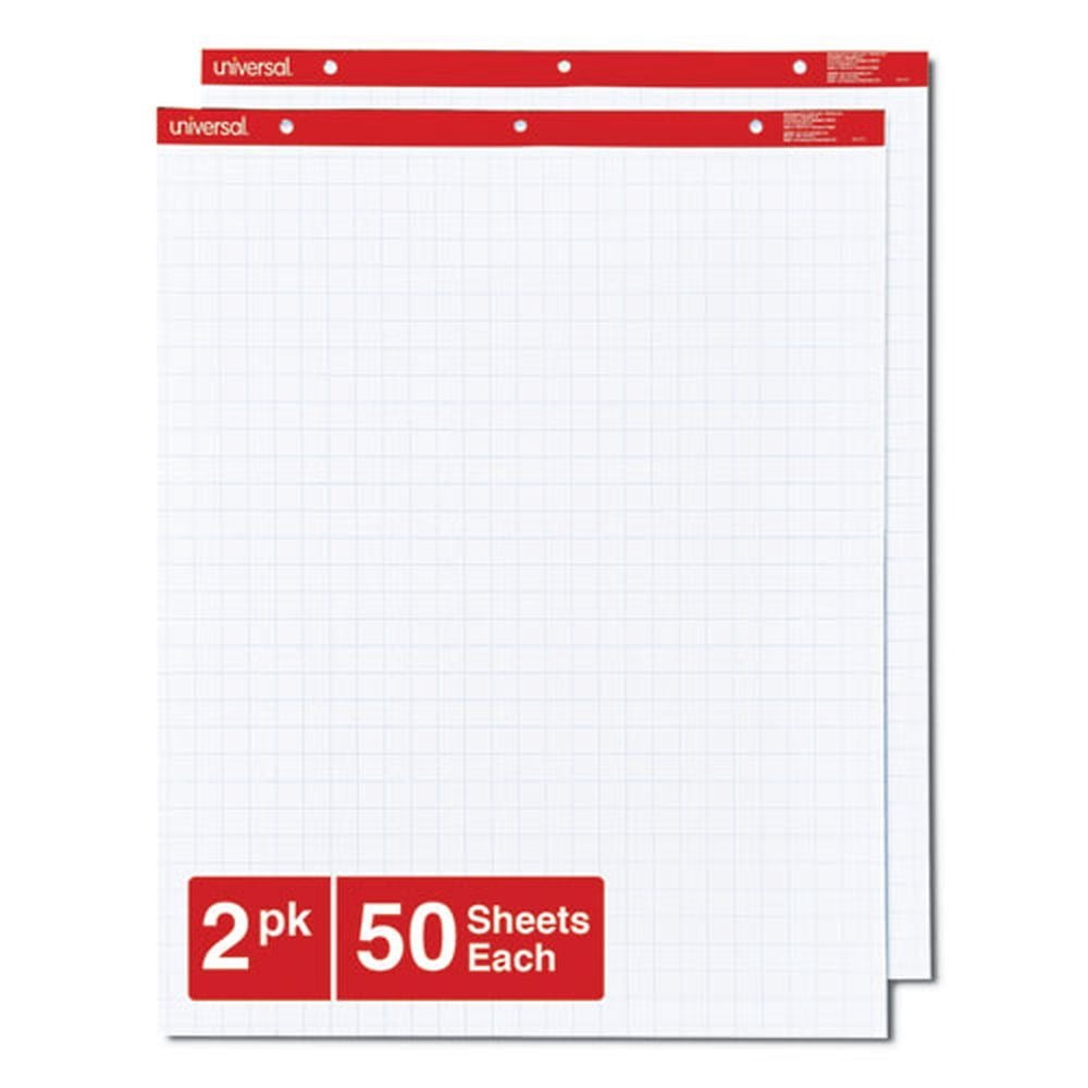 Universal UNV35602 50-Sheet 27 in. x 34 in. Easel Pads/Flip Charts - White (2/Carton)