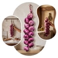 thumbnail image 6 of Artificial String of Purple Garlic Fake Vegetable Kitchen Wall Hanging Decor, 6 of 7