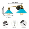 thumbnail image 2 of Kiven Battery Operated Wall Lamp, Industrial Black Wall Sconces, Warm White Wall Lighting Fixtures, 1-Light Vintage Wall Mounted Lamp for Living Room Bedroom Hallway E26 Socket, Blue, 2 of 7