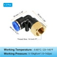 thumbnail image 2 of Uxcell 1/4" Push to Connect Fitting 2 Pack PT Female Thread 90 Degree Connect 8mm Tubing Elbow Adapter, 2 of 6