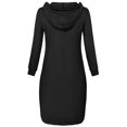 thumbnail image 2 of SHTXOZHI Women's Hoodie Sweatshirt Dress Fall Long Sleeve Drawstring Pullover Dress with Pockets, 2 of 3