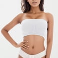 thumbnail image 2 of Xijirk Tank Tops Strapless Padded Fitness Top Supportive Stretch Yoga Sports Bandeau Bra Comfortable Workout Wear Camisole Tops for Women,White,5XL, 2 of 6