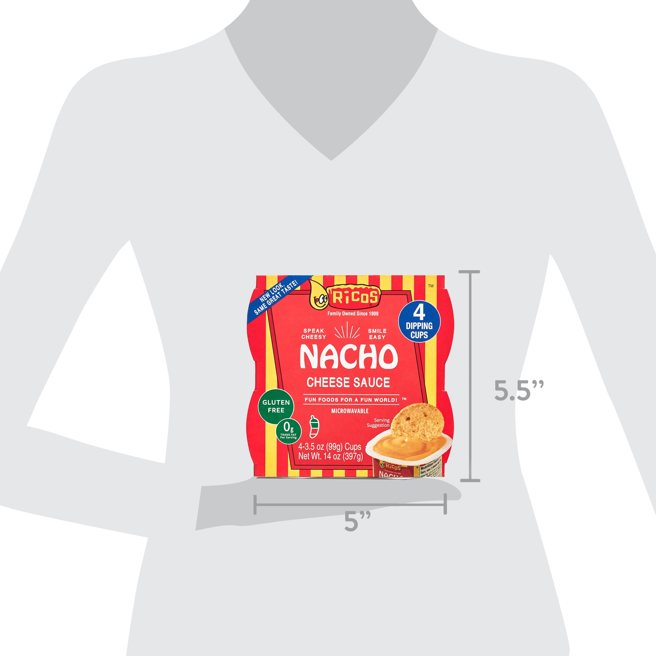 Ricos® Nacho Cheese Sauce 3.5oz Cup, 4 Count, Shelf-Stable, Ready-to-Eat