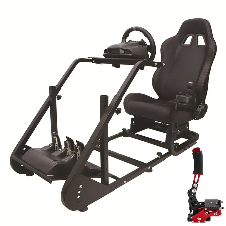 Hottoby Racing Simulator Cockpit Frame - Adjustable, Sturdy, Fits Logitech G29/G920 & Thrustmaster Wheels | No Seat/Wheel Included