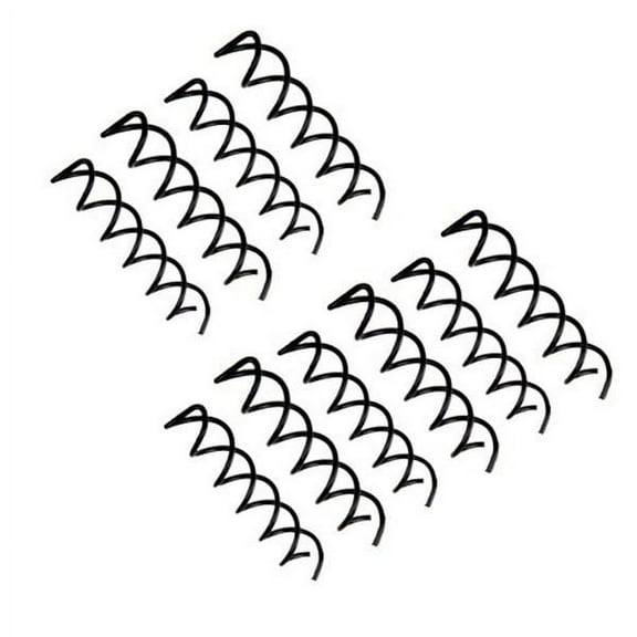 10 Piece Black Metal Spiral Hair Clips Durable Alloy for All Hair Size 5.0x1.3cm