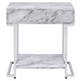 thumbnail image 3 of ACME Wither Rectangular Accent Table in White and Chrome, 3 of 8