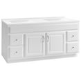 thumbnail image 3 of Design House Concord Vanity in White with Solid White Cultured Marble Top, Fully Assembled, 61-Inch, 3 of 17
