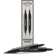 Striking Viking Beard Filler Pen Light Brown 2 Pack Waterproof Dual Tip Beard Shaping Pen