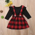 thumbnail image 5 of Ensemble de Vêtements de Noël pour Bébé Fille 0-4 Ans T-Shirt Noir + Jupe à Carreaux Rouges Tenues pour Filles Costumes pour Enfants, 5 of 5