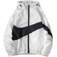 thumbnail image 1 of Men?s Winter Fall Thin Hoodies Outfits, Long Sleeve Color Block Zipper Hooded Sweatshirts, 1 of 5