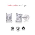 thumbnail image 2 of 925 Sterling Silver 1 Carat*2 Stud Moissanite Earrings for Women, Exquisite Design Shiny Moissanite Inlaid, Fashion Luxury for Valentine's Day Engagement Birthday Gifts, 2 of 6