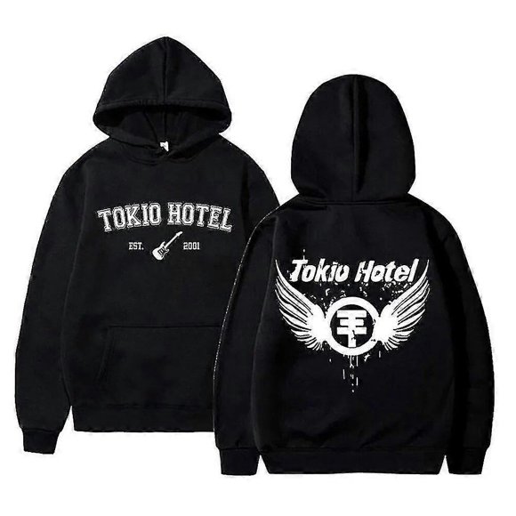 Chandails à Capuchon d'Hôtel Tokio Rock Band Pullovers Bill Kaulitz Print Chandail en Molleton Kaulitz 89 Chandail à Capuchon Y2k Mode Urbaine Chandails en Molleton d'Hôtel Tokio