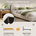 thumbnail image 2 of Lit Rembourré Moderne Minimaliste, Très Grand Lit, avec Tête de Lit Douce, Tissu en Lin, Sans Espace de Rangement, Matelas Non Inclus, Beige, 2 of 11