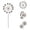 A002- Style B, variant on Metal Yard Art Outdoor and Garden | Rustic Dandelion Decor for Flower Beds | Vintage Handmade Garden Stake for Front Lawn and Back Yard | Great Gift for Gardeners | 1 Piece Metal