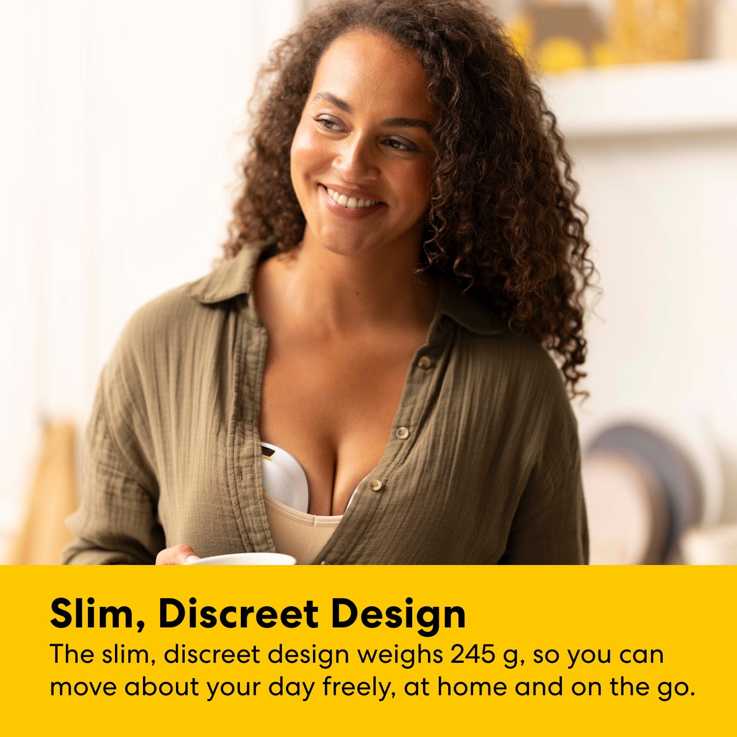 Tire-lait électrique portable Melody InBra de Medela – Conception mince, Port très confortable, Silencieux, Puissant, Facile à utiliser, Contenant de conservation avec couvercle, Léger