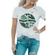 thumbnail image 4 of ABPHQTO Camiseta de manga corta rasgada con estampado de hojas de mamá de planta blanca para mujer, 4 of 5