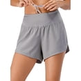thumbnail image 3 of Women's Running Shorts Fitness Workout Athletic Shorts with Pockets, Grey, Small, 3 of 6