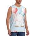 thumbnail image 2 of Bingfone Cute Elephant Pattern Men's Tank Tops Workout Sleeveless Tee Shirts Running Beach Tanks for Men-3X-Large, 2 of 7