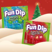 Fun Dip Christmas candy LIK-M-AID, Powder candy dip, Sweet and tart, Razzle Apple Magic and Cherry Yum Diddly, 8 pouches, 3.44 oz