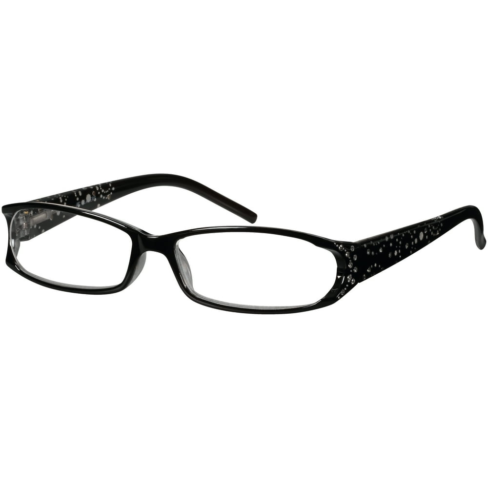 M+ Readers Eva Black +1.25 Reading Glasses with Case
