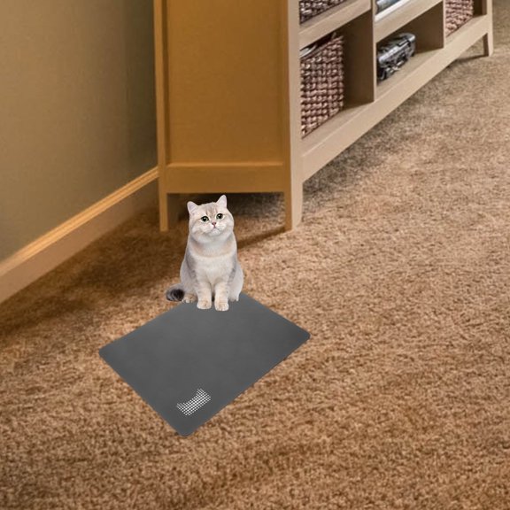 ETEREAUTY Grey Dog Feeding Mat with Absorbent Diatomite Material, Non- Pet Food Mat for Home Use