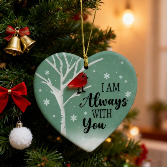 UsRHHA Commemorative Sea Glass Christmas Ornament 2D, Handcrafted Holiday Decoration Pendant for Tree Home, Memorial Christmas Decor for Festive Gifting