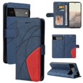thumbnail image 1 of Case for Google Pixel 6 Leather Wallet Book Flip Folio Stand View Cover - Blue, 1 of 5