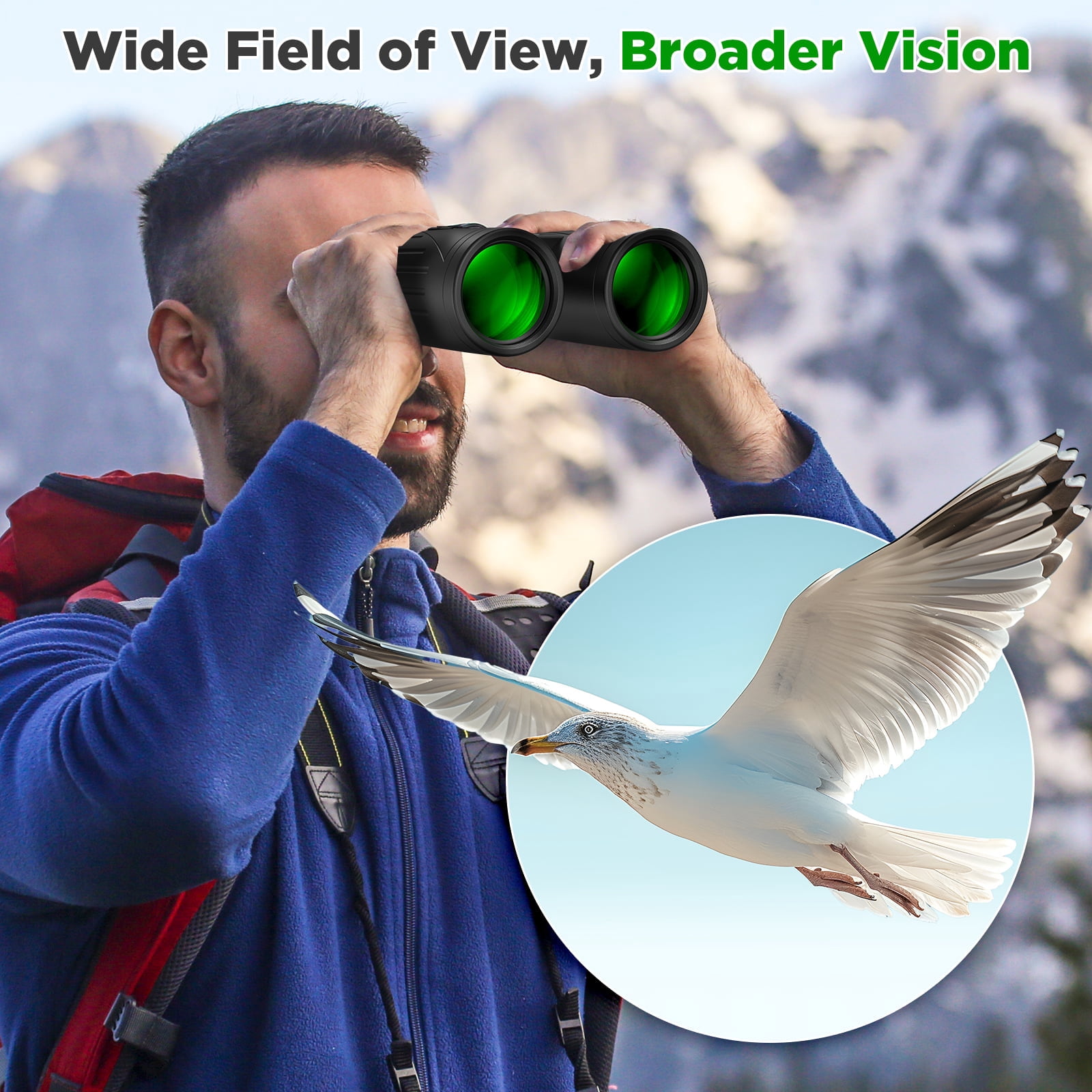 USCAMEL 12x42 Binoculars for Adults, HD FMC BAK4 Binoculars Waterproof Binoculars Low Light Vision for Hunting Bird Watching Travel Outdoor Sports Concerts