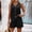Black women's 2 piece outfits a1, variant on Cagogo Women's 2 Piece Outfits V Neck Sleeveless Tank Top Shorts Set Casual Summer Vacation Loose Fit Solid Color Boho Travel Clothes Cruise Airport Outfit, Light Blue XL