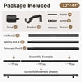 thumbnail image 7 of Newburos Heavy Duty Curtain Rods,1 Inch Black Curtain Rod Adjustable for Windows 72 to 144 Inch,Long Curtain Rods with Metal Finials,Easy Installation and Modern Design for Living Room & Bedroom, 7 of 7