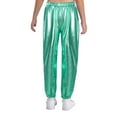 thumbnail image 4 of inlzdz Girls 3Pcs Popular Singer Outfits Metallic Cropped Hoodie Tank Crop Top Pants Hip Hop Jazz Dancewear Light Green 10, 4 of 5