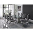 thumbnail image 4 of Clear Glass Dining Set with Table and 8 Gray Velvet Chairs, 4 of 4