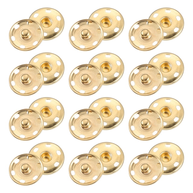 Uxcell 25 juegos de botones a presión para coser, botones a presión de 19 mm, oro