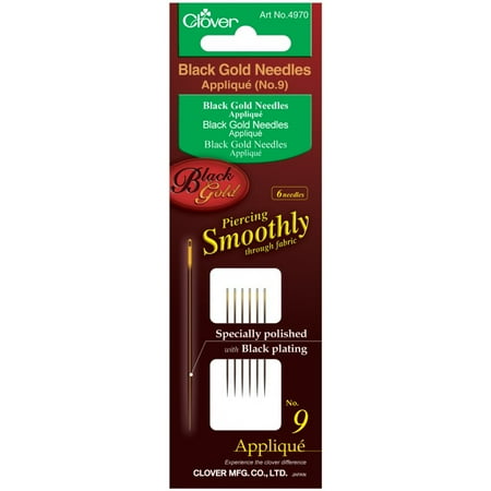 Fujian Silver Needle - Clover Black Gold Applique/Sharps Needles No. 9/10/12, 2/pkg