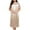 Beige, variant on HomeGardon Nightgowns for Women,Summer Dresses Fashion Women Loose Casual Plus Size Solid Color Home Service Ice Silk Short Sleeve Lace Stitching Nightdress,XL-XXXXXL