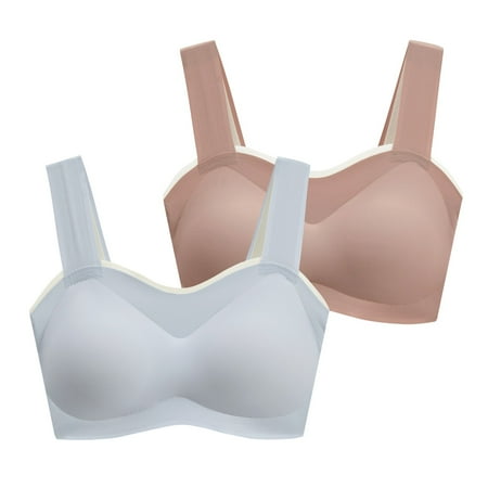

Young Ladies 2PCS Seamless Rimless Tank Style Bra Beauty Back Wrap Removable Chest Pad Daily Sport Underwear
