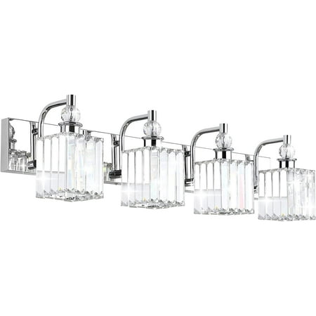 

Crystal Vanity Light Fixtures 4 Light Crystal Bathroom Vanity Lights Fixtures Over Mirror Modern Matte Black Bath Wall Lights