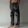 thumbnail image 2 of Coconut Tree Print Lounge Pants for Men Casual Baggy Breathable Pajamas Pants Vintage Drawstring Beach Pants with Pockets, 2 of 5