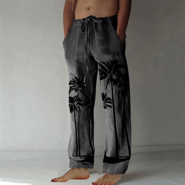 Pantalones largos para hombre, moda, estampados, casuales, cintura elástica con bolsillo, pantalones deportivos, pantalones de poliéster para hombre.
