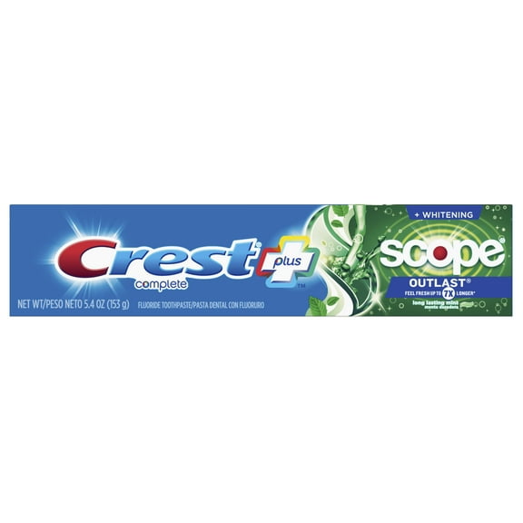 Crest Plus Scope Outlast Complete Whitening Toothpaste, Mint, 5.4 oz