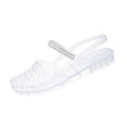 thumbnail image 2 of Jelly Sandals for Women, Stylish Transparent Jelly Shoes Comfortable Breathable Mesh Closed Toe Slip on Beach Slides with Rhinestones Strap, 41, 2 of 7