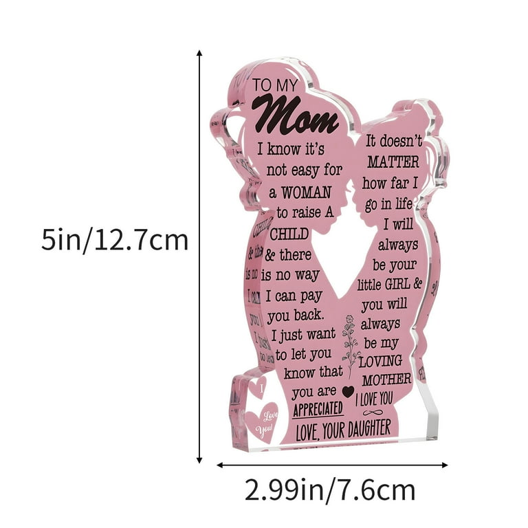 "Best Mom Ever" Acrylic Plaque Sign - 5x3 Inch Gift From Daughter For Birthday, Mother's Day, Or Christmas