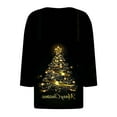 thumbnail image 5 of yoeyez Christmas Tops for Women Trendy Dressy 3/4 Sleeve T Shirts Christmas Buttons V Neck Blouse Funny Cute Xmas Tshirt, 5 of 6