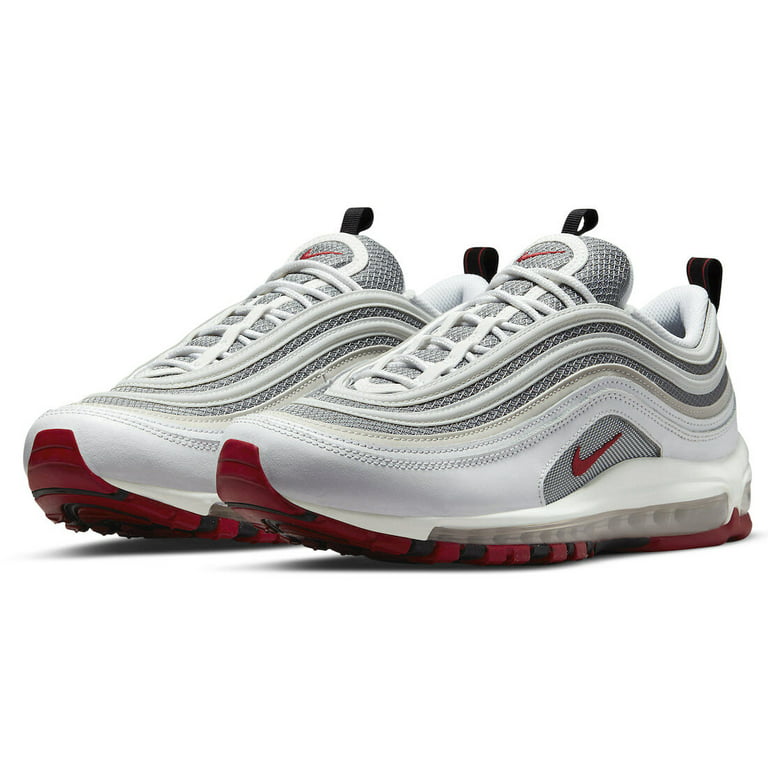 Nike Air Max 97 White Varsity Red Silver Sneakers DM0027-100 Mens Size