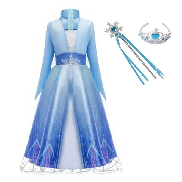 Vestido de princesa Frozen para niñas, disfraz de reina de las nieves Elsa, ropa para niños, fiesta de Halloween, Carnaval, niños, vestidos de Cosplay de 4 a 12 años, 4 años Gao Jinjia LED