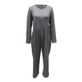 thumbnail image 4 of Dihao Maternity Jumpsuits Long Sleeve Long Pants One Piece Elastic Rompers with Pockets Summer Fall Lightweight and Soft Wide Leg Pants Leggings Pajamas Trousers for Pregnant Women Plus Size S-2XL, 4 of 6